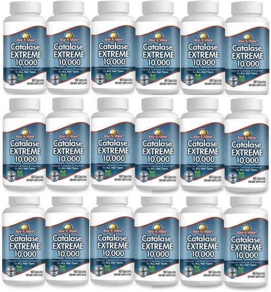 1440 Capsules of Rise-N-Shine Catalase Extreme Hair Supplement with Saw Palmetto, Biotin, Fo-Ti, PABA - Pack of 24 for Strong Hair - 2 Year Supply