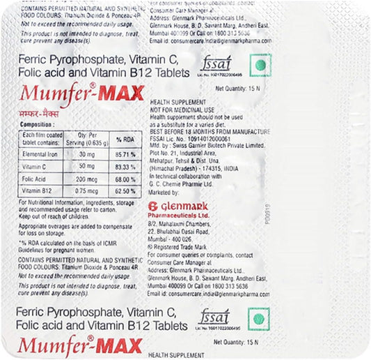 15-Count Generic Tablet Strip - Pain Relief and Fever Reducer