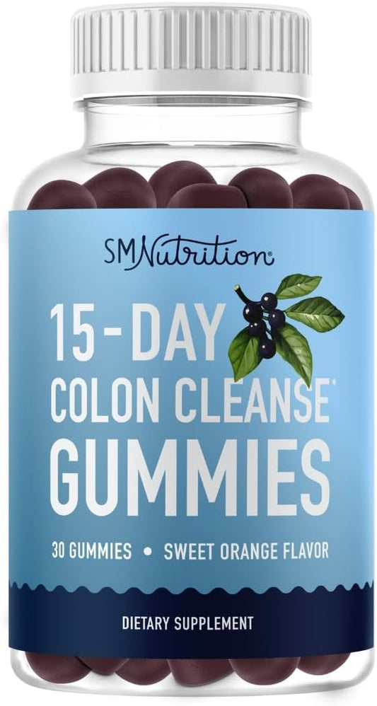 15 Day Colon Cleanse & Detox Gummies for Occasional Constipation & Bloating Relief - Fast Acting Cleanser with Triphala for Gut Health - Vegan & Gluten-Free