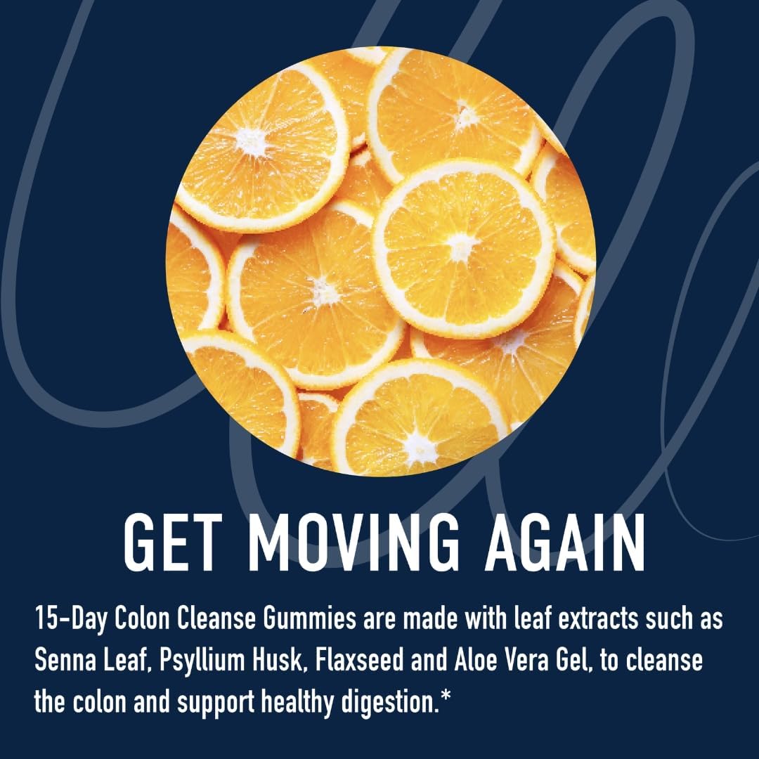 15 Day Colon Cleanse & Detox Gummies for Occasional Constipation & Bloating Relief - Fast Acting Cleanser with Triphala for Gut Health - Vegan & Gluten-Free