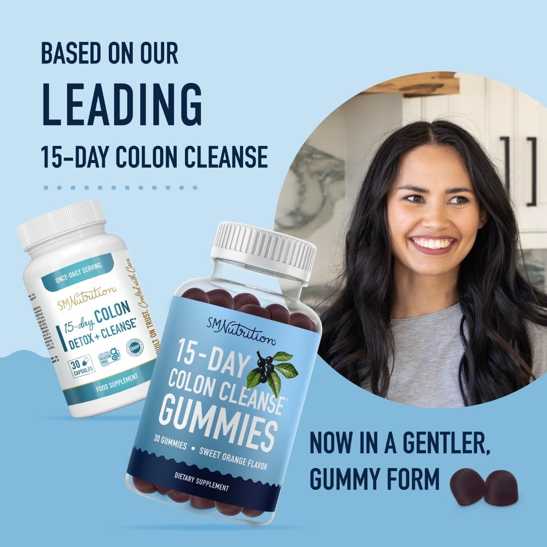 15 Day Colon Cleanse & Detox Gummies for Occasional Constipation & Bloating Relief - Fast Acting Cleanser with Triphala for Gut Health - Vegan & Gluten-Free
