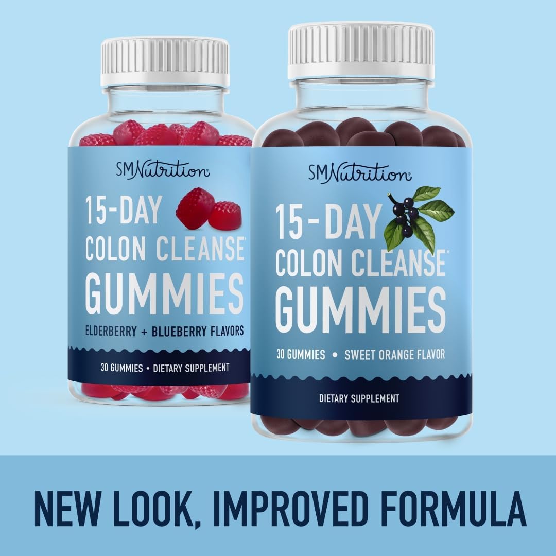 15 Day Colon Cleanse & Detox Gummies for Occasional Constipation & Bloating Relief - Fast Acting Cleanser with Triphala for Gut Health - Vegan & Gluten-Free