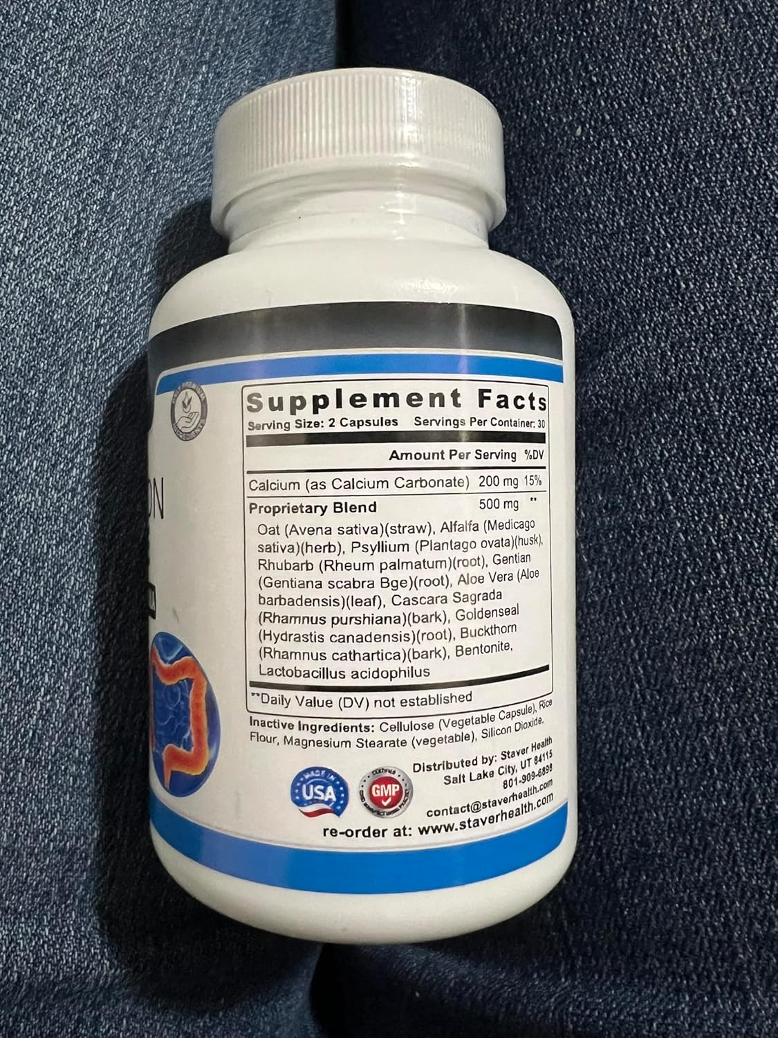 15 Day Colon Cleanse Pills with Psyllium Husk for Detox and Colon Cleansing by Staver Health