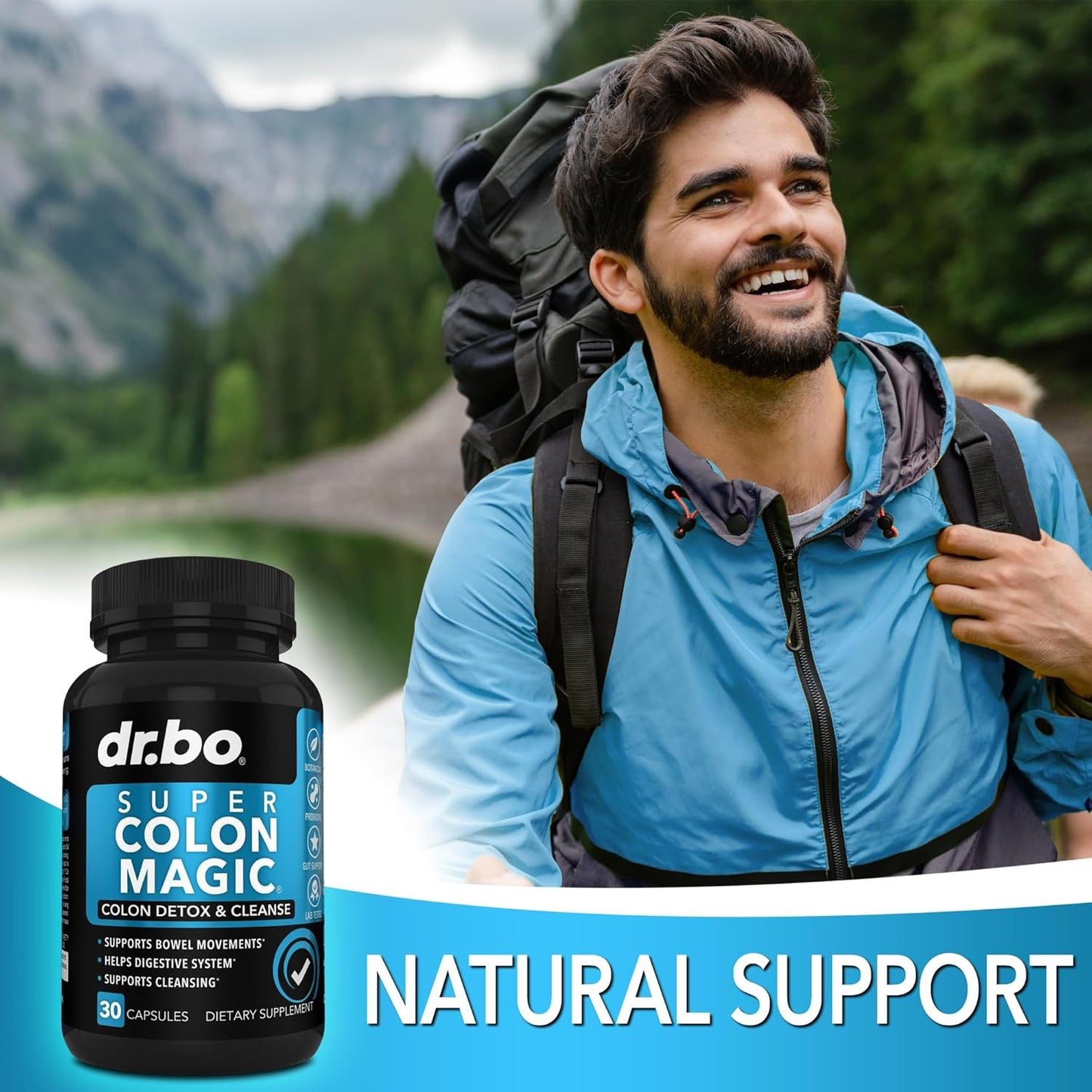 15 Day Dr. BO Colon Cleanse Detox Pills with Probiotic - Natural Weight Loss, Constipation Relief, Bloating Support