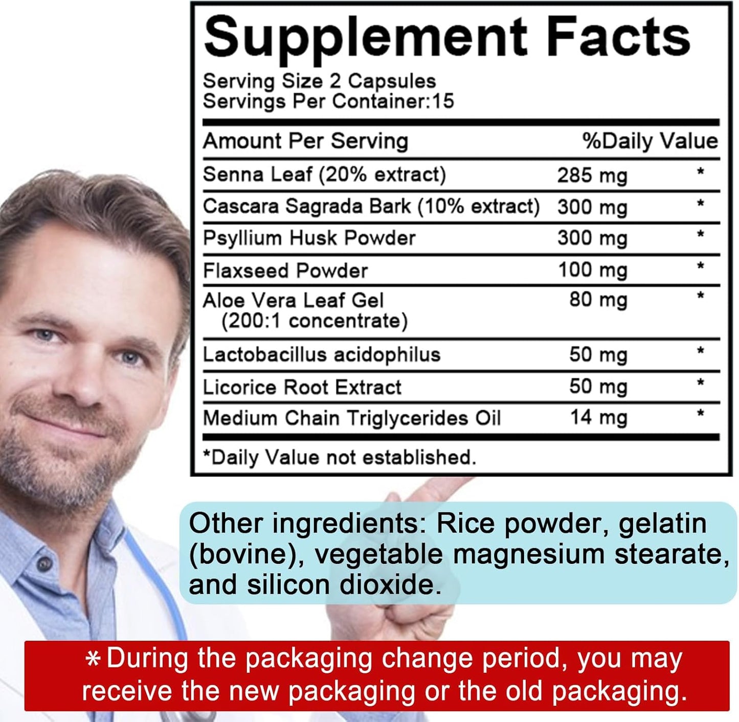 15 Day Gut Cleanse & Detox Supplement 2 Pack for Men and Women | Colon Broom with Senna, Cascara Sagrada & Psyllium Husk | 60 Capsules Total