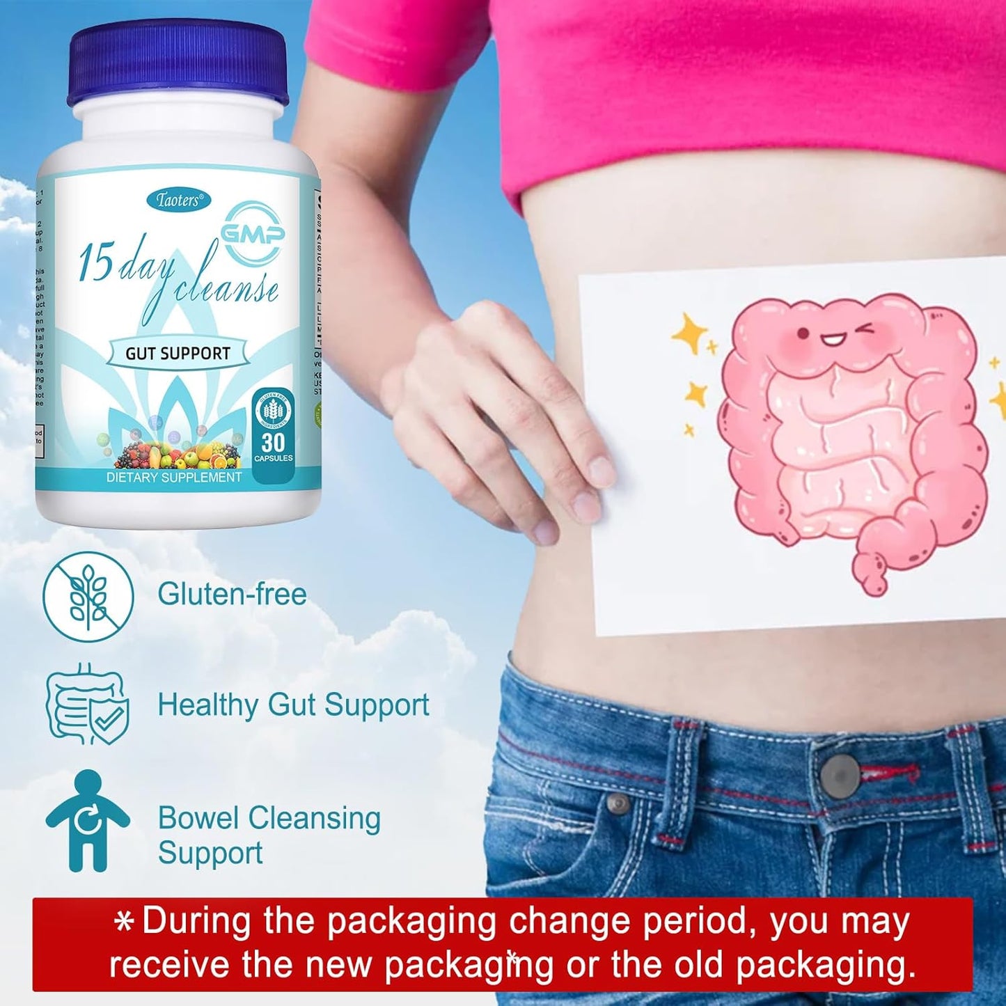 15 Day Gut Cleanse & Detox Supplement 2 Pack for Men and Women | Colon Broom with Senna, Cascara Sagrada & Psyllium Husk | 60 Capsules Total