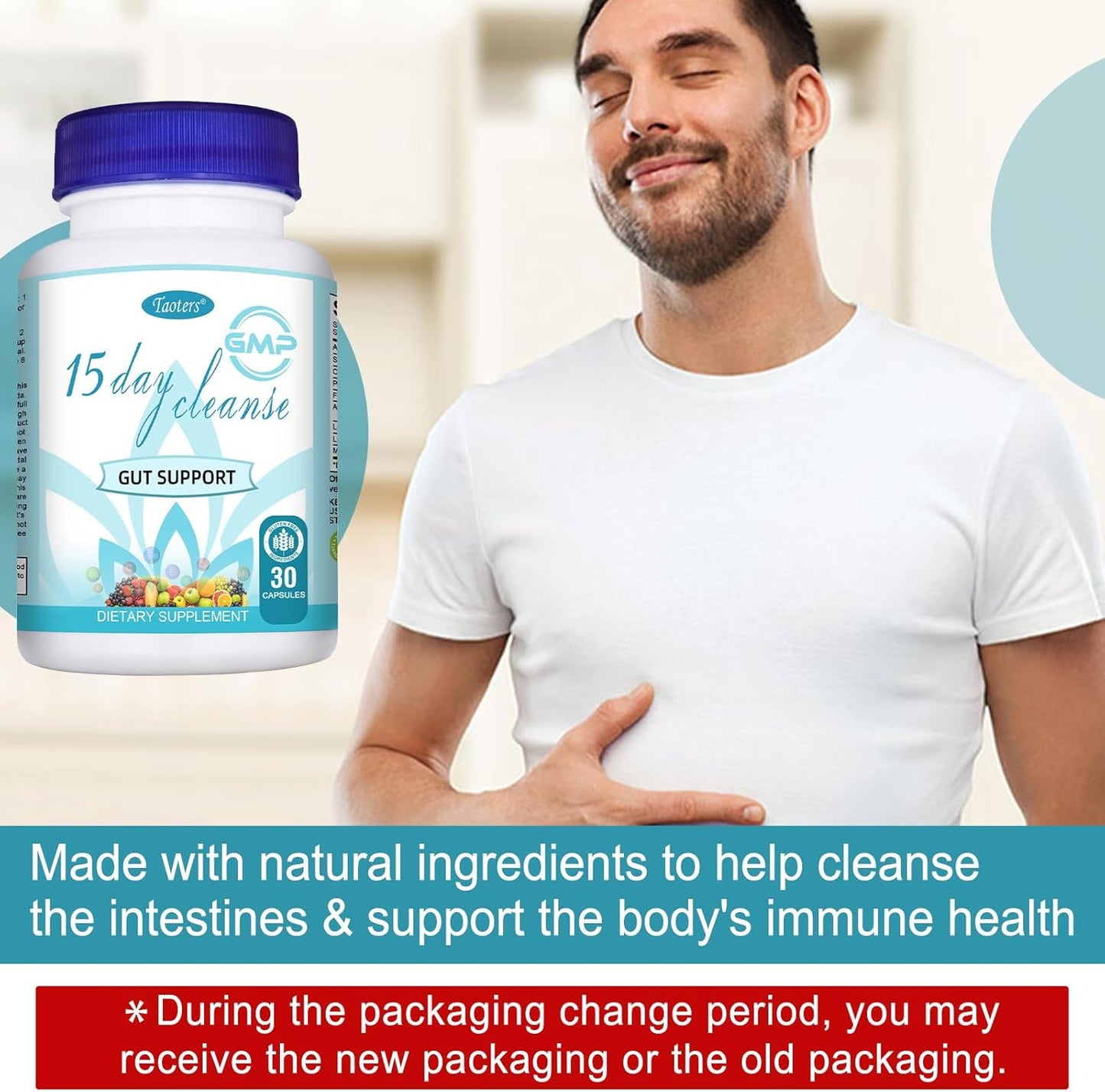 15 Day Gut Cleanse & Detox Supplement 2 Pack for Men and Women | Colon Broom with Senna, Cascara Sagrada & Psyllium Husk | 60 Capsules Total