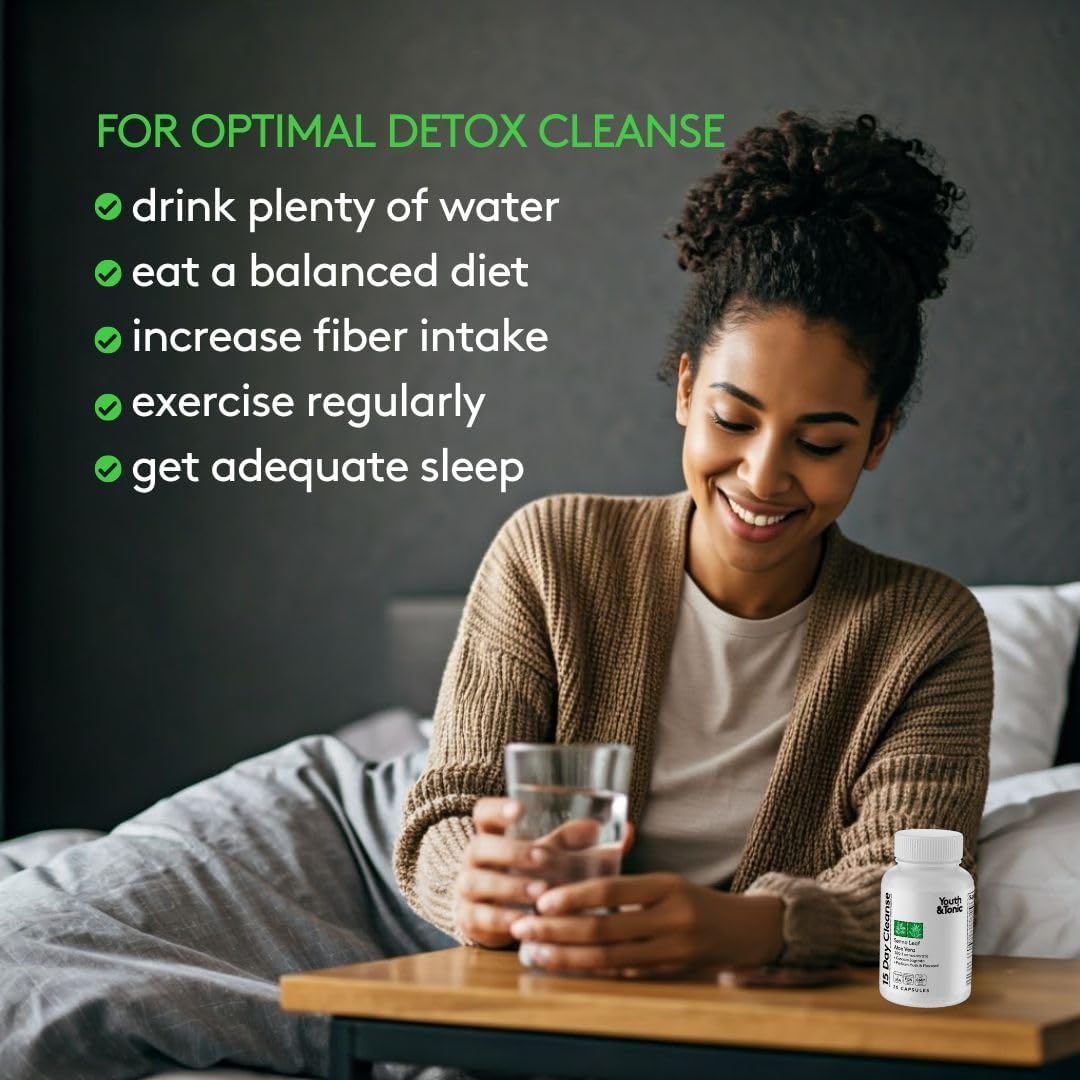 15 Day Gut Health & Colon Detox Cleanse for Men & Women - Reduce Belly Bloat, Boost Energy, Made in USA - 30 Pills