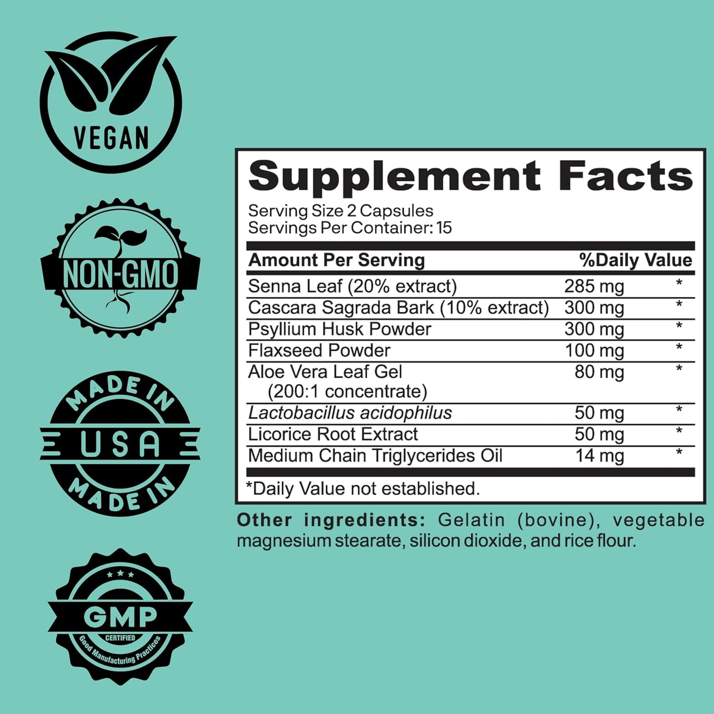 15-Day Herb Vitality Colon Cleanse: Probiotics for Men & Women, Candida Cleanse, Aloe Vera, Licorice Root, Psyllium Husk - Supports Gut, Digestive & Immune Health, Detox & Kidney Cleanse