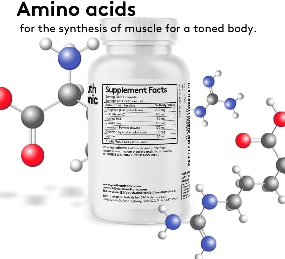 15-Day Youth & Tonic Amino Acids Bedtime Trim Colon Cleanser with ACV Detox - 90 Pills for Metabolism Boost & Lean Muscles