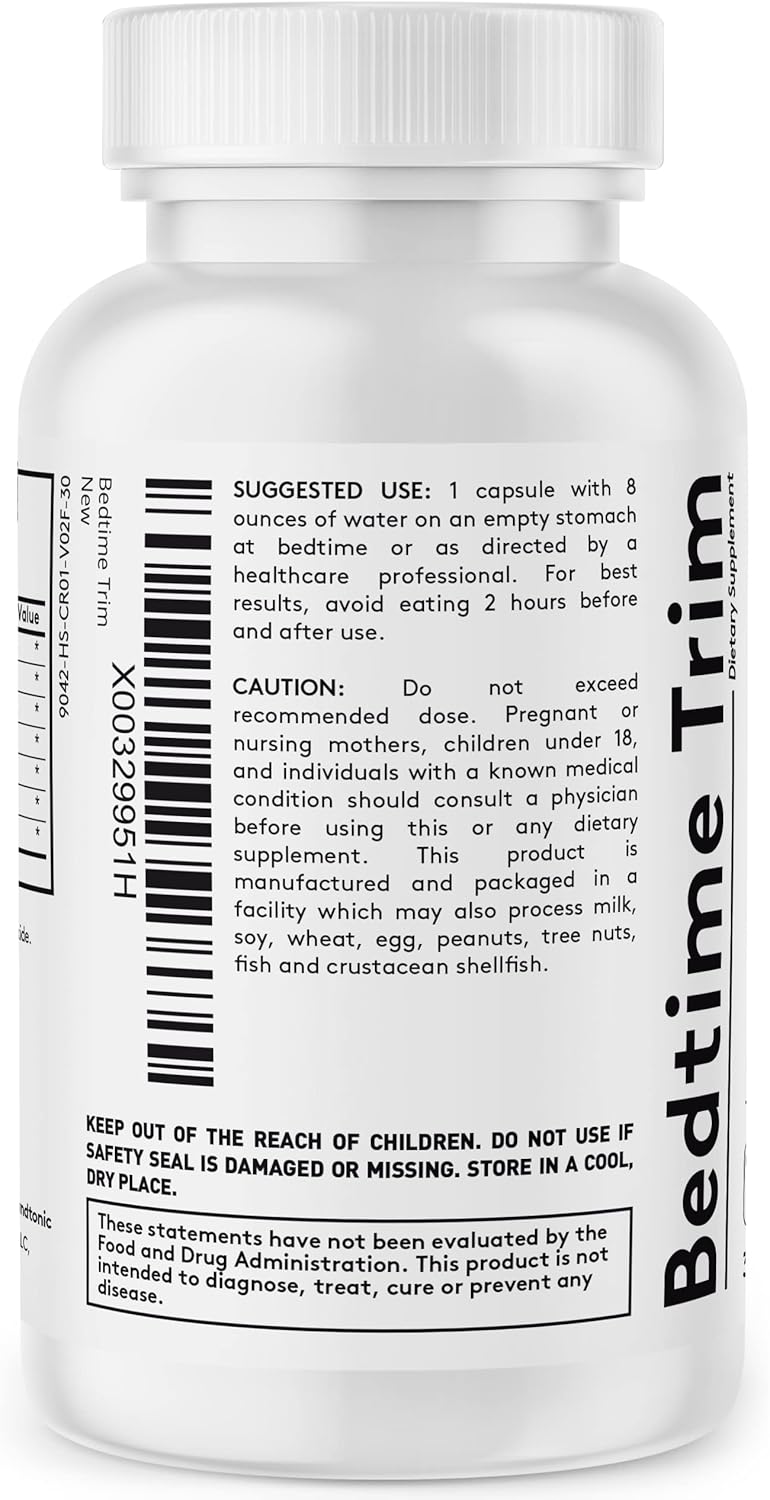 15-Day Youth & Tonic Amino Acids Bedtime Trim Colon Cleanser with ACV Detox - 90 Pills for Metabolism Boost & Lean Muscles