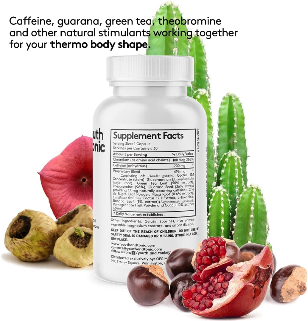 15-Day Youth & Tonic Thermogenic Colon Cleanser with ACV Detox - Boost Energy & Metabolism - 90 Pills