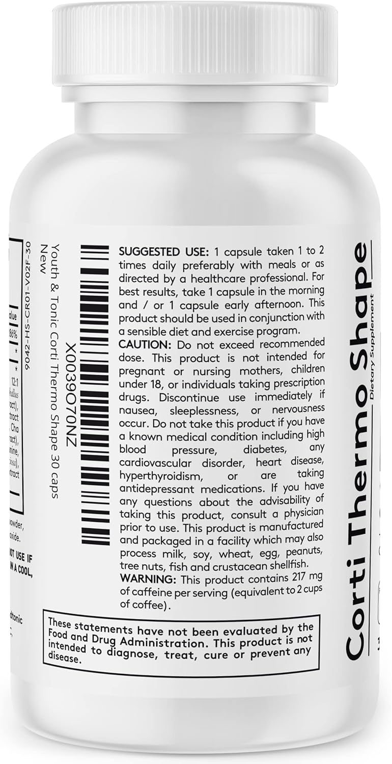 15-Day Youth & Tonic Thermogenic Colon Cleanser with ACV Detox - Boost Energy & Metabolism - 90 Pills