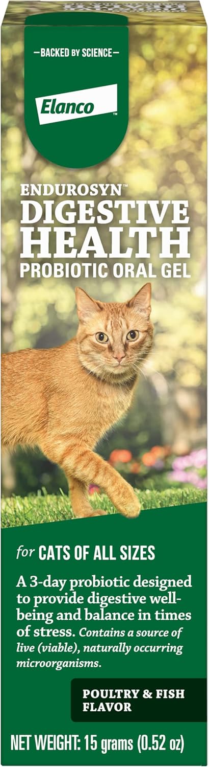 15 gm Elanco Endurosyn Probiotic Oral Gel for Cats - Supports Digestive Health and Immune System