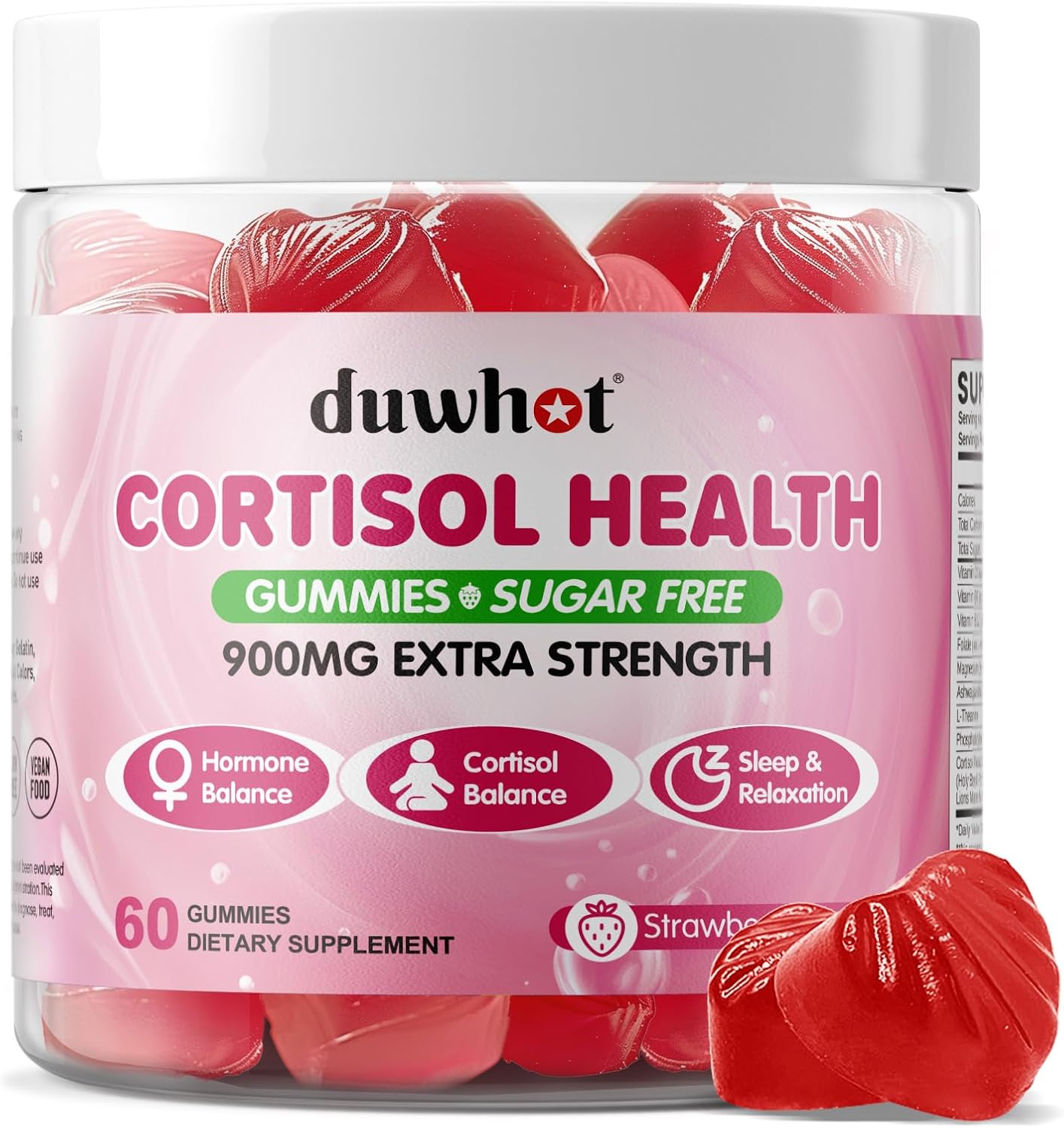 15-in-1 Cortisol Gummies for Women with Ashwagandha & Magnesium - Hormone Balance, Mood, Focus, Sleep Support - Vegan & Sugar Free - 60 Count