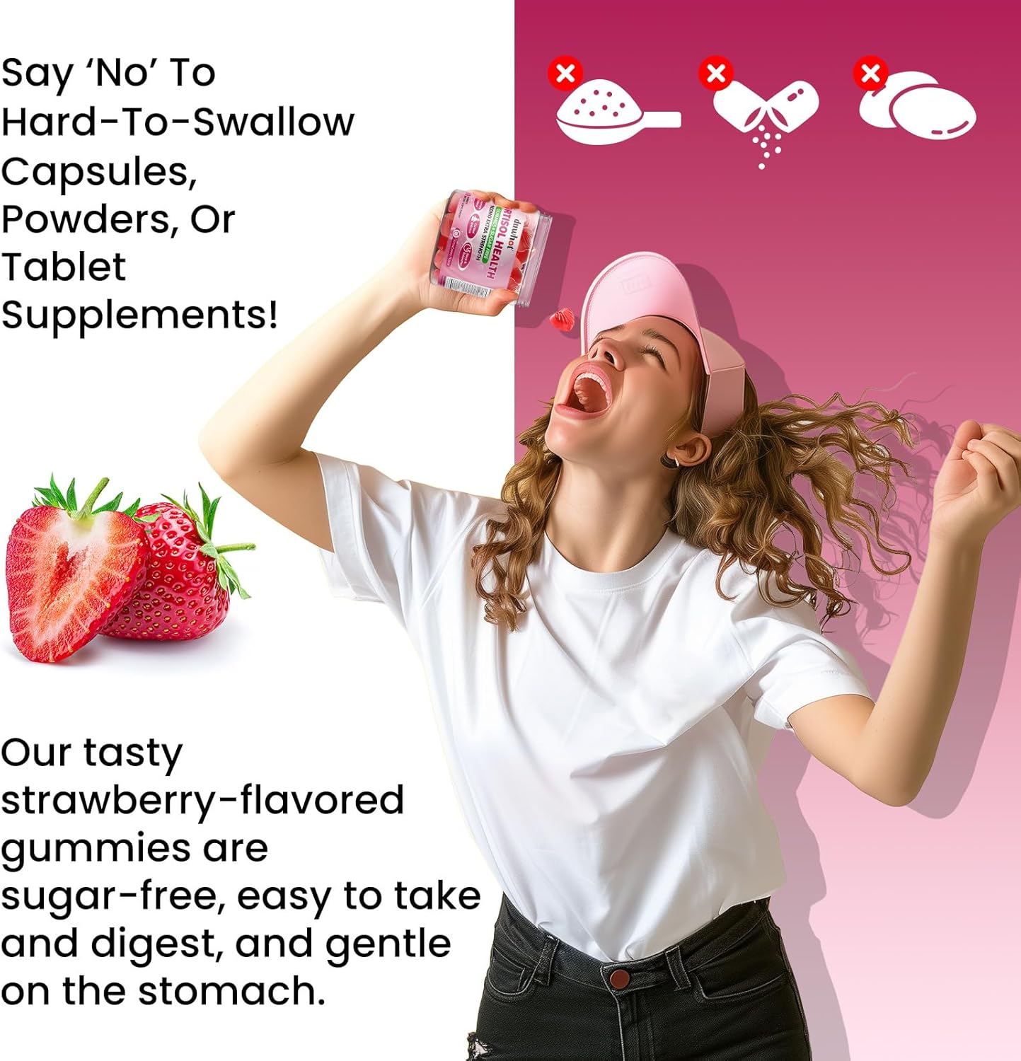 15-in-1 Cortisol Gummies for Women with Ashwagandha & Magnesium - Hormone Balance, Mood, Focus, Sleep Support - Vegan & Sugar Free - 60 Count