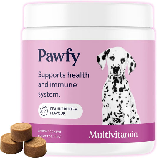 15-in-1 Dog Multivitamins for Skin, Coat & Wellness | Senior Dog Supplements for Itching | Puppy Vitamin C Chews - 30 Count
