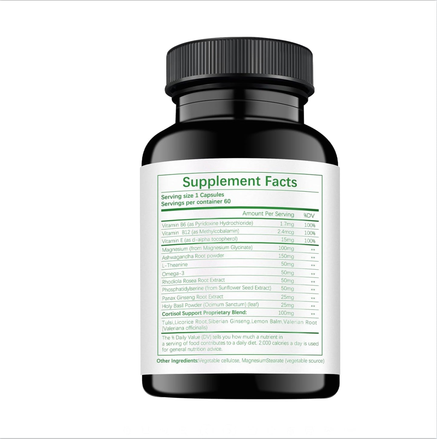 15-in-1 Hormone Balance Supplement with Cortisol Support, Magnesium Glycinate, Ashwagandha - 60 Capsules for Mood, Focus, Sleep Support in Men and Women