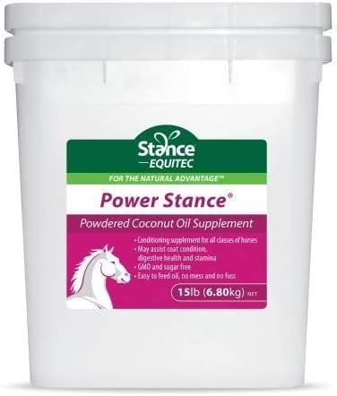 15 lb Stance Power Powdered Coconut Oil Horse Supplement - Promotes Healthy Coat, Digestive Health, and Stamina - Non-GMO and Sugar-Free