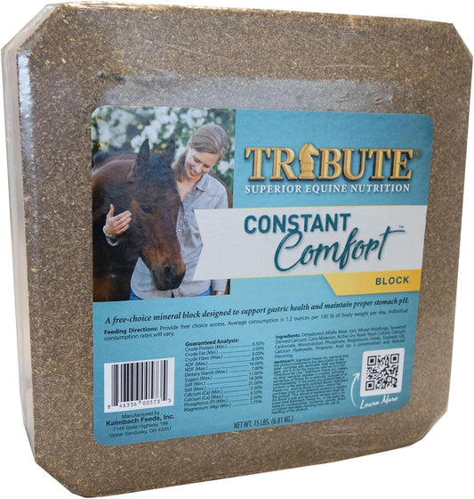 15 lb TRIBUTE Constant Comfort Supplement Block for Gastric Health in Horses