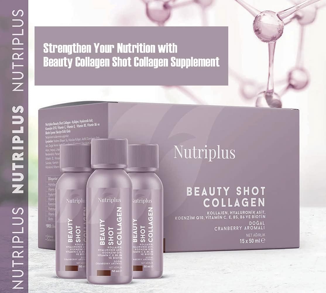 15-Pack Farmasi Nutriplus Beauty Shot Collagen - Daily Protein Boost for Skin, Hair, and Sleep - 1.69 fl. oz Shots