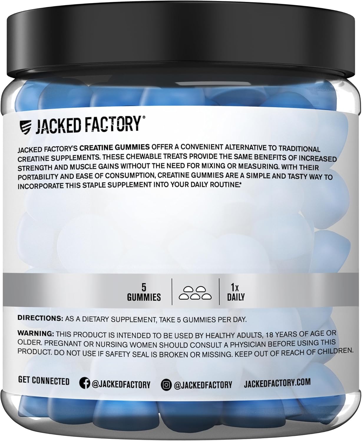 150 Blue Raspberry Creatine Monohydrate Gummies (3g) for Muscle Growth and Strength Boost