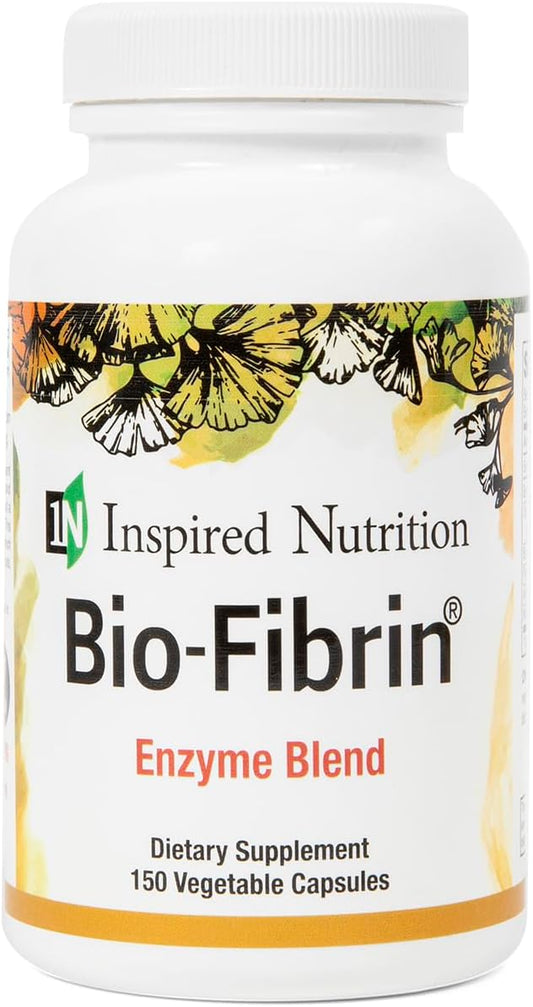 150 Capsules of Inspired Nutrition Bio-Fibrin ® Multi-Enzyme Supplement for Fibrin Defense with Proteolytic Enzymes