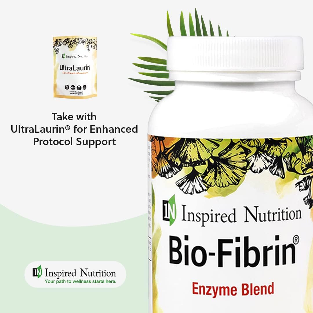 150 Capsules of Inspired Nutrition Bio-Fibrin ® Multi-Enzyme Supplement for Fibrin Defense with Proteolytic Enzymes