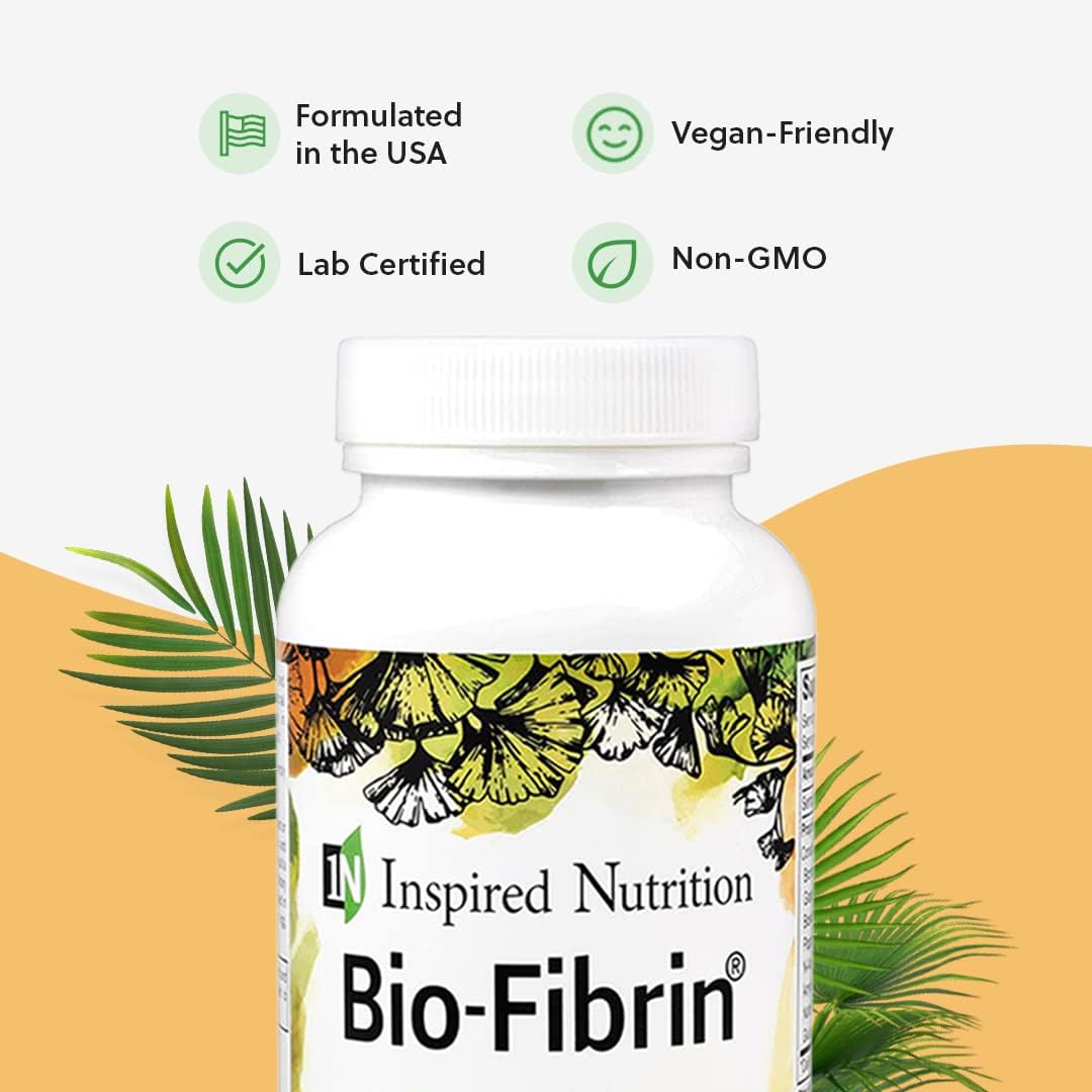 150 Capsules of Inspired Nutrition Bio-Fibrin ® Multi-Enzyme Supplement for Fibrin Defense with Proteolytic Enzymes