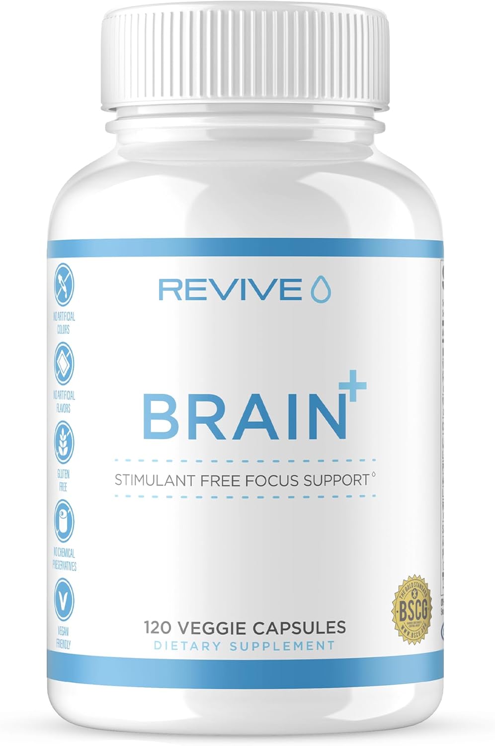 150 Capsules Revive MD Brain Plus - Natural Memory & Focus Supplement for Cognitive Function - Vegan & Gluten Free