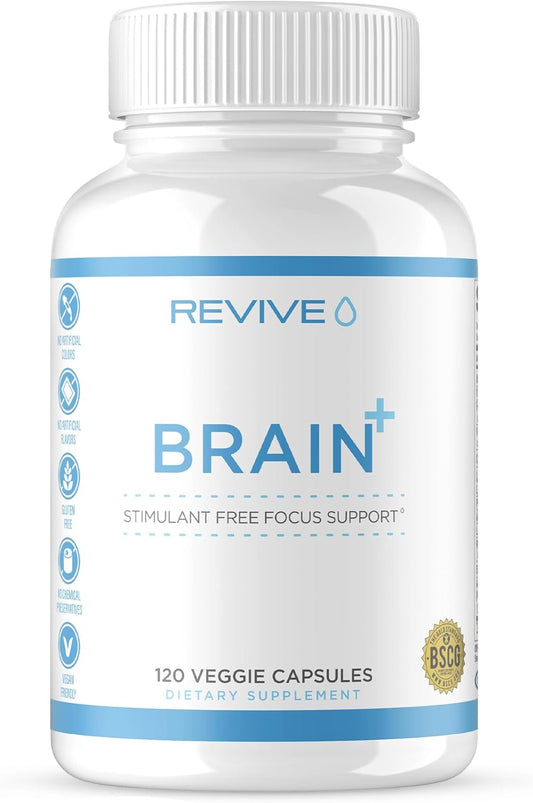 150 Capsules Revive MD Brain Plus - Natural Memory & Focus Supplement for Cognitive Function - Vegan & Gluten Free