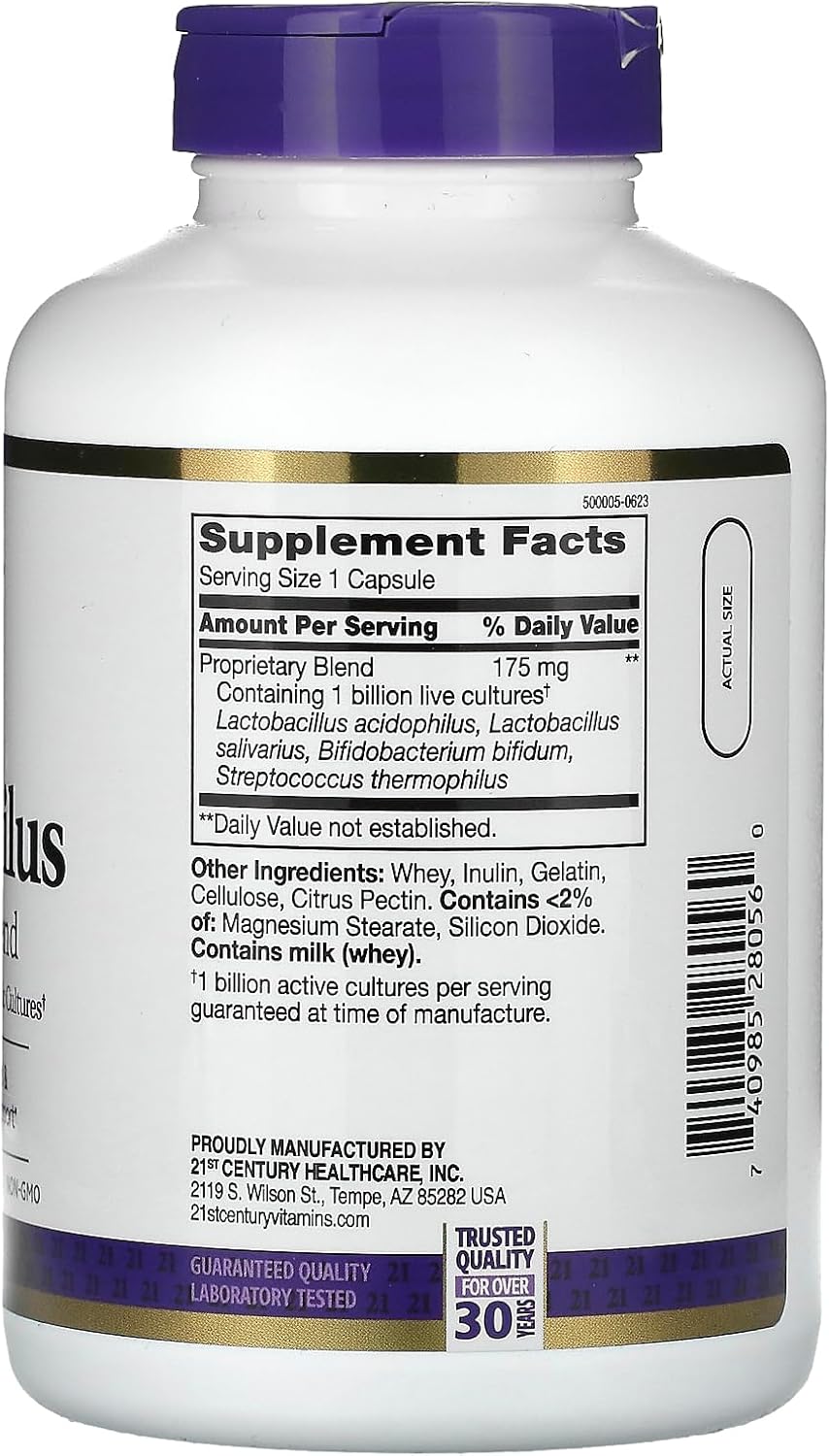 150 Count Acidophilus Probiotic Blend Capsules for Digestive Health in the 21st Century