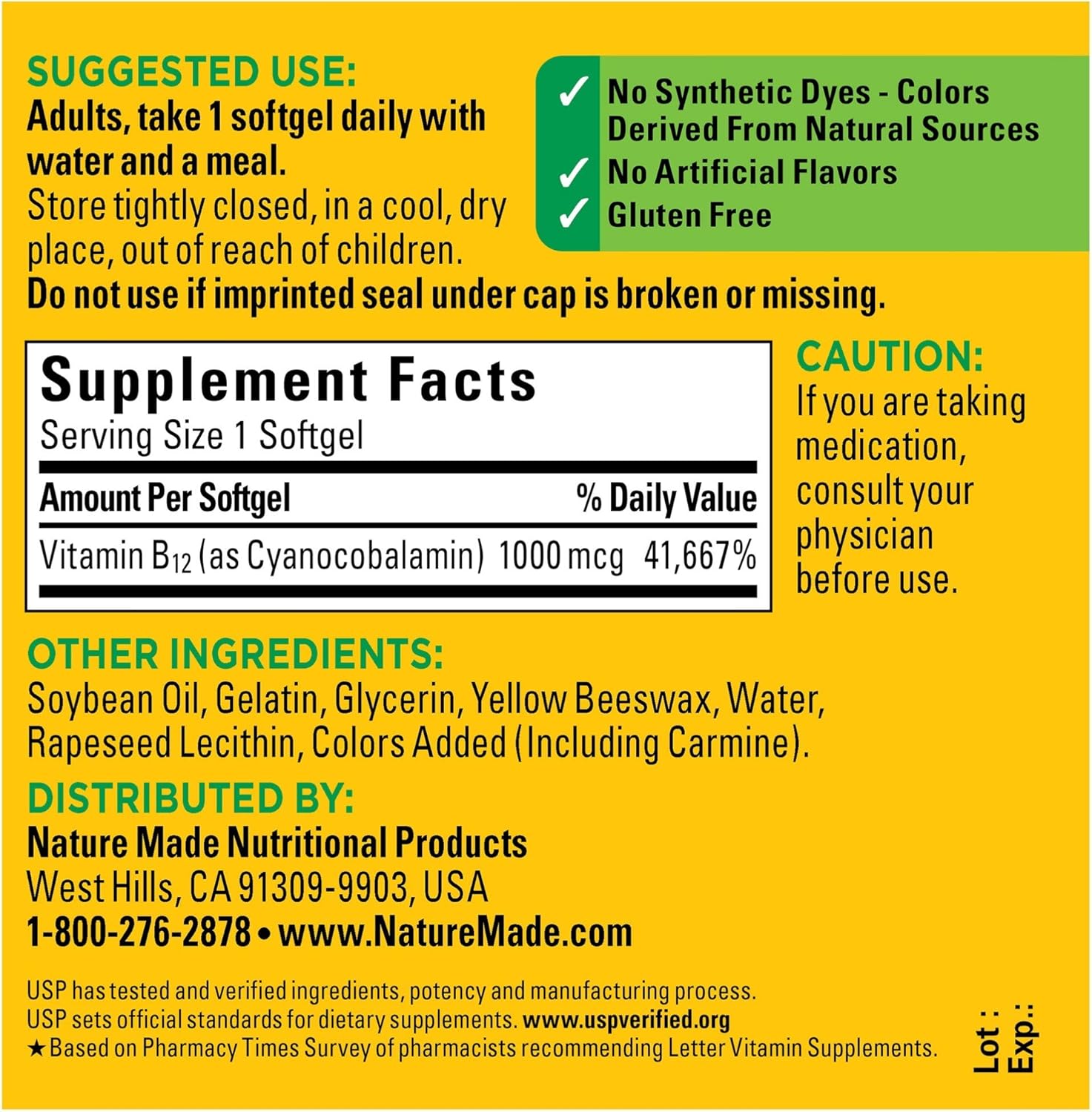 150 Count Nature Made Vitamin B12 1000 mcg Softgels - Value Size for Energy & Metabolism Support