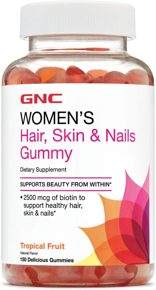 150 GNC Women's Hair, Skin & Nails Gummies with Biotin for Strong Hair, Skin & Nails