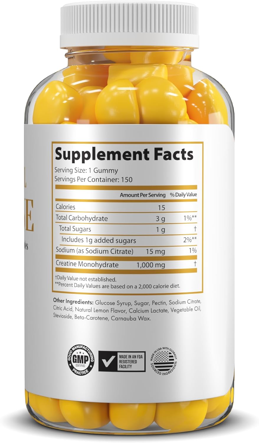 150 Hinterland Gold Label Creatine Gummies: 5,000mg per Serving for Strength, Muscle, Brain - 30 Servings