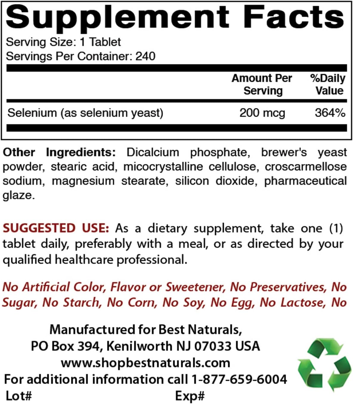 150 mcg Kelp Supplement with 200 mcg Selenium for Thyroid Support