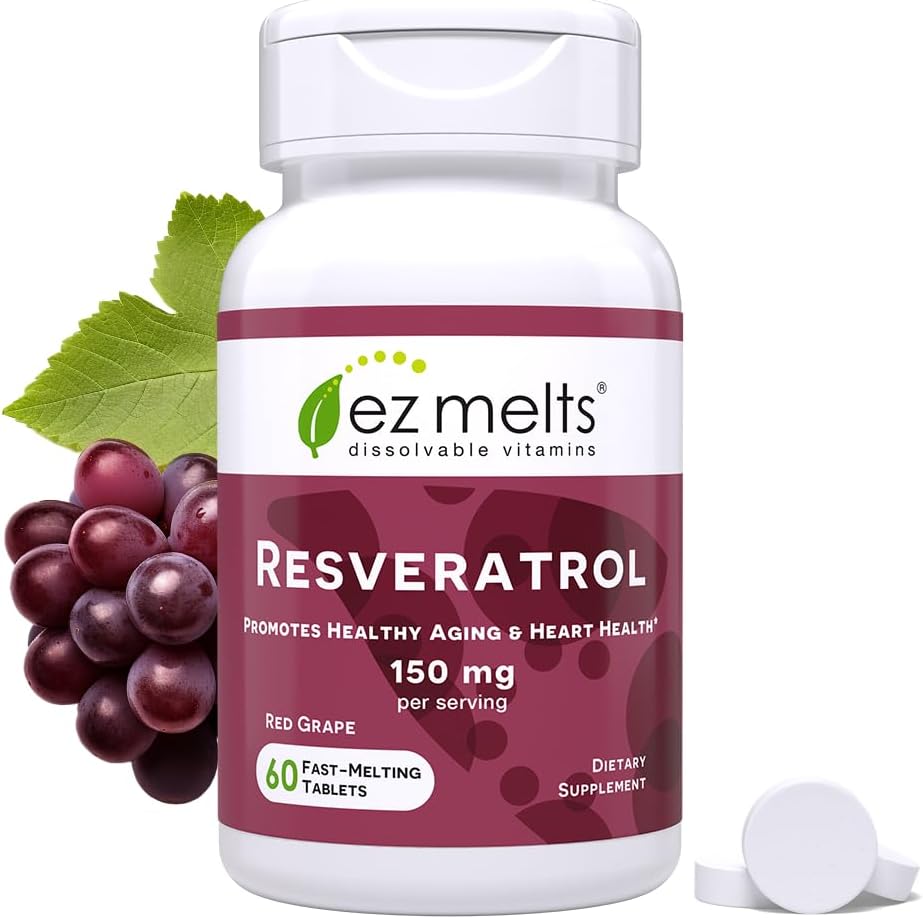 150 mg Resveratrol Supplement - Dissolvable Tablets, Sugar-Free - 30 Day Supply