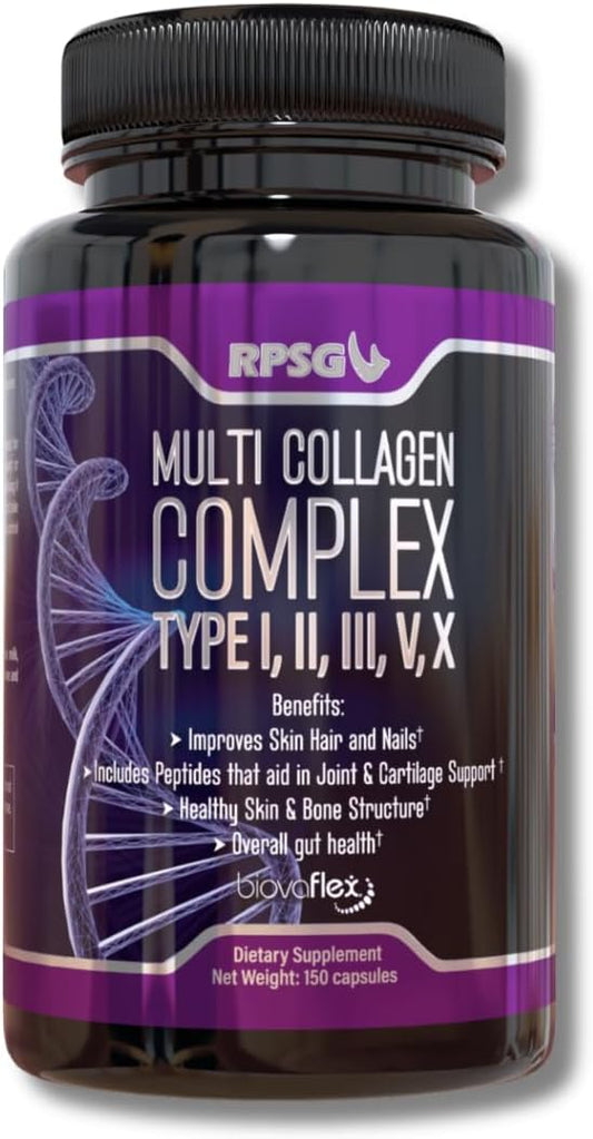 150 Multi Collagen Capsules for Women & Men - Type I, II, III, V, X