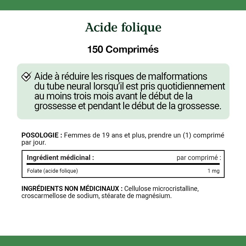 150 Tablets of Nature's Bounty Folic Acid 1 mg - Variable Packaging Sizes