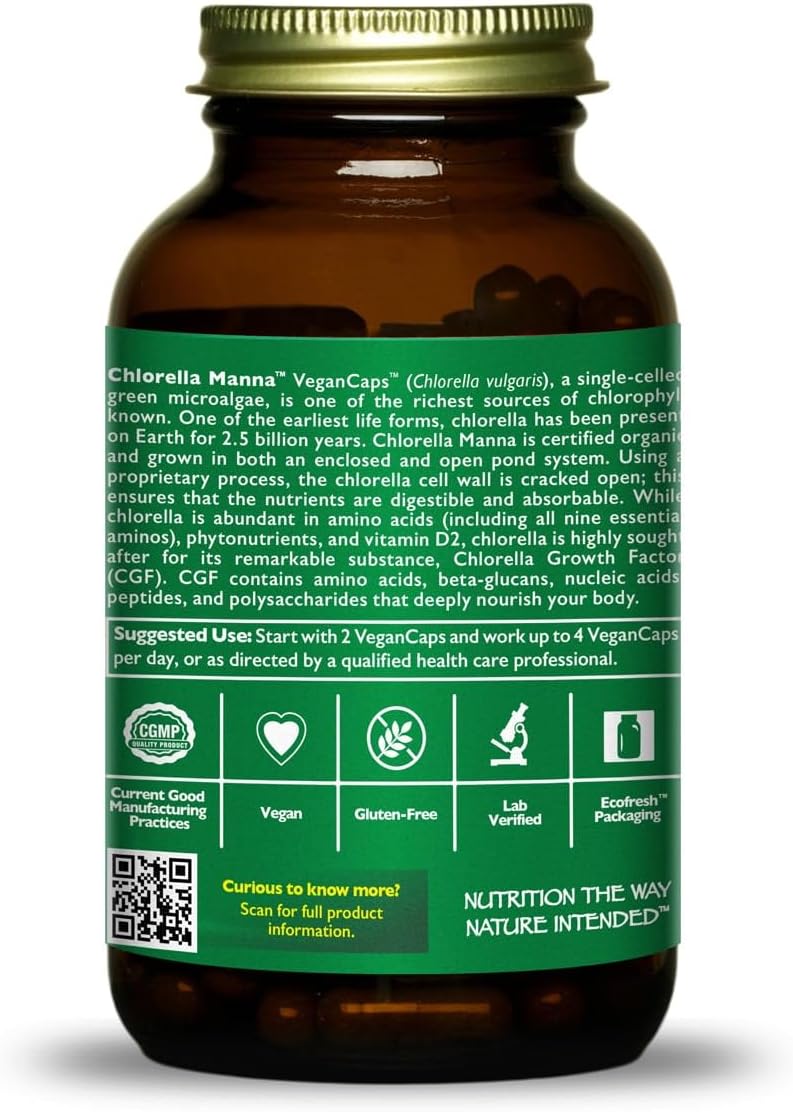 150 Vegan Capsules of HealthForce SuperFoods Chlorella Manna in Capsule Form