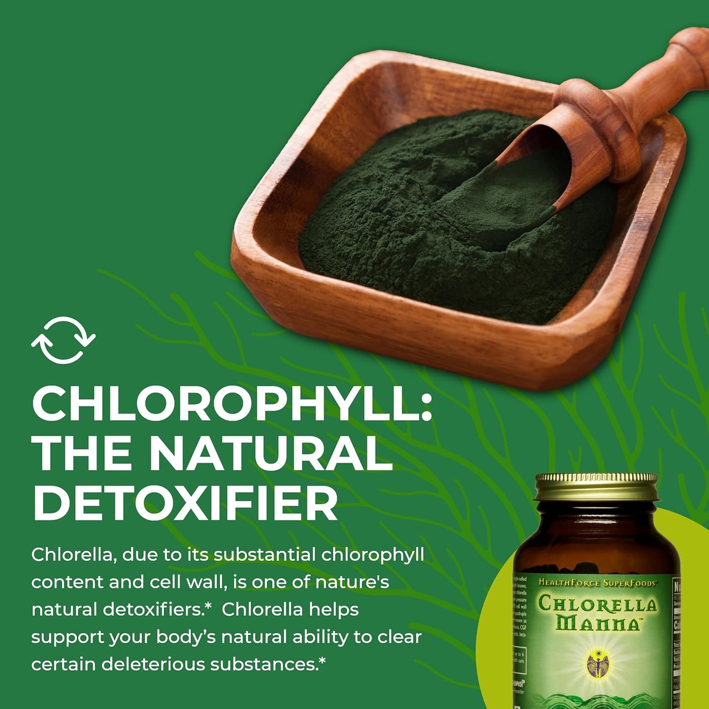 150 Vegan Capsules of HealthForce SuperFoods Chlorella Manna in Capsule Form