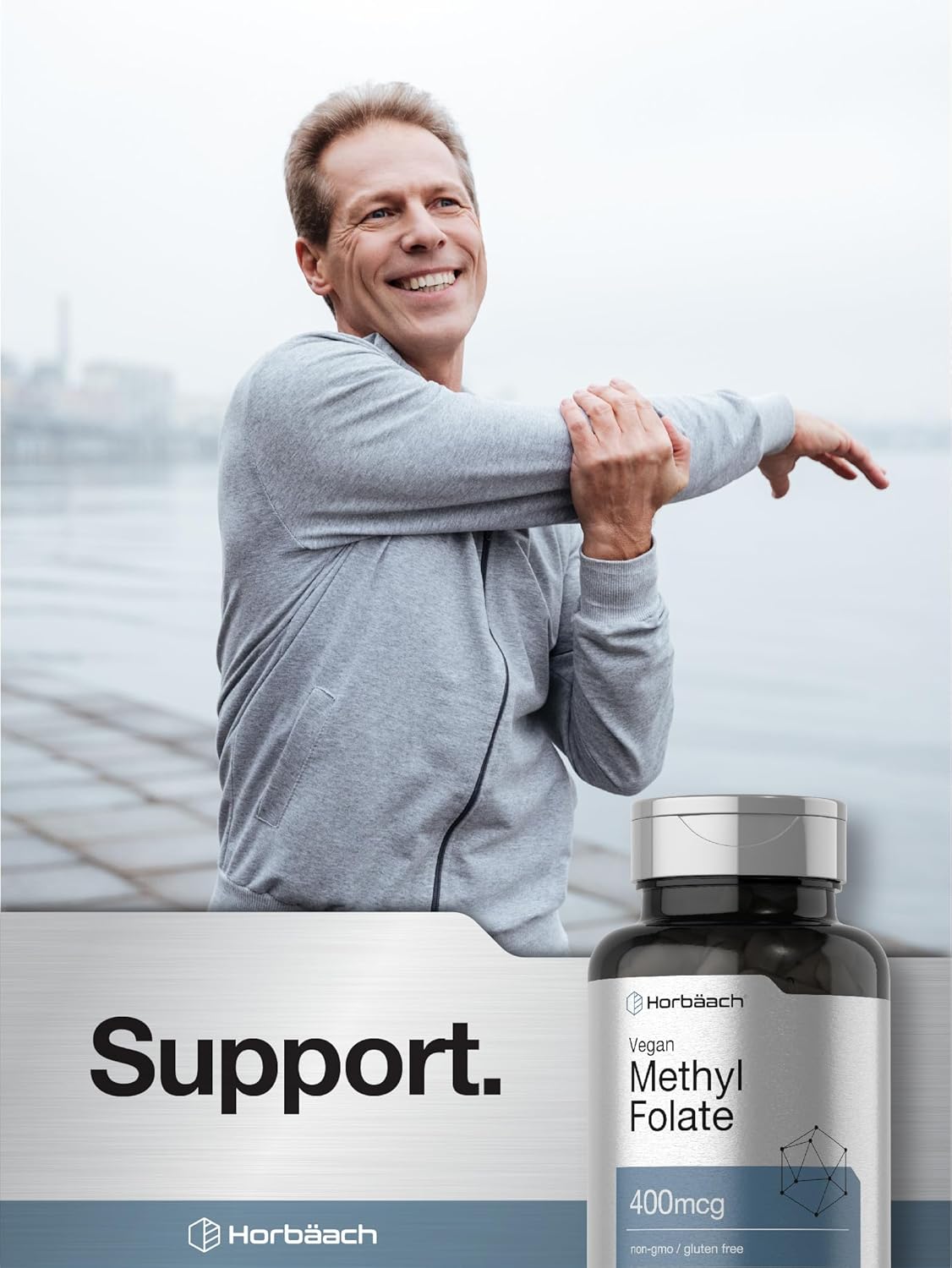 150 Vegan Capsules of Horbäach Methyl Folate 400 mcg - Non-GMO, Gluten Free Dietary Supplement
