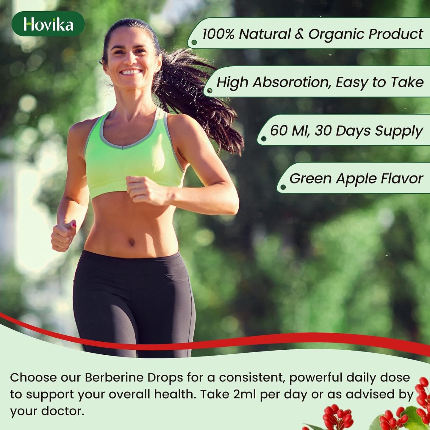 1500 mg Berberine HCL Liquid Drops with Ceylon Cinnamon, Turmeric, Chromium - Supports Metabolism, Immune System, Gut Health - 2 FL Oz Vegan Supplement