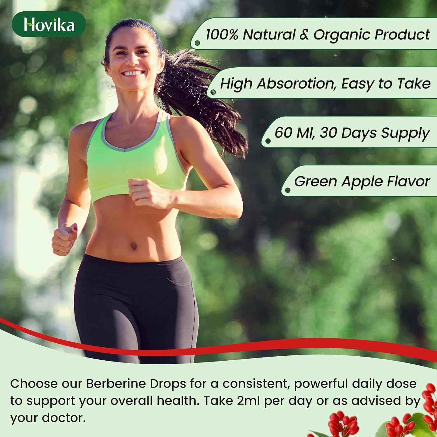 1500 mg Berberine HCL Liquid Drops with Ceylon Cinnamon, Turmeric, Chromium - Supports Metabolism, Immune System, Gut Health - 2 FL Oz Vegan Supplement