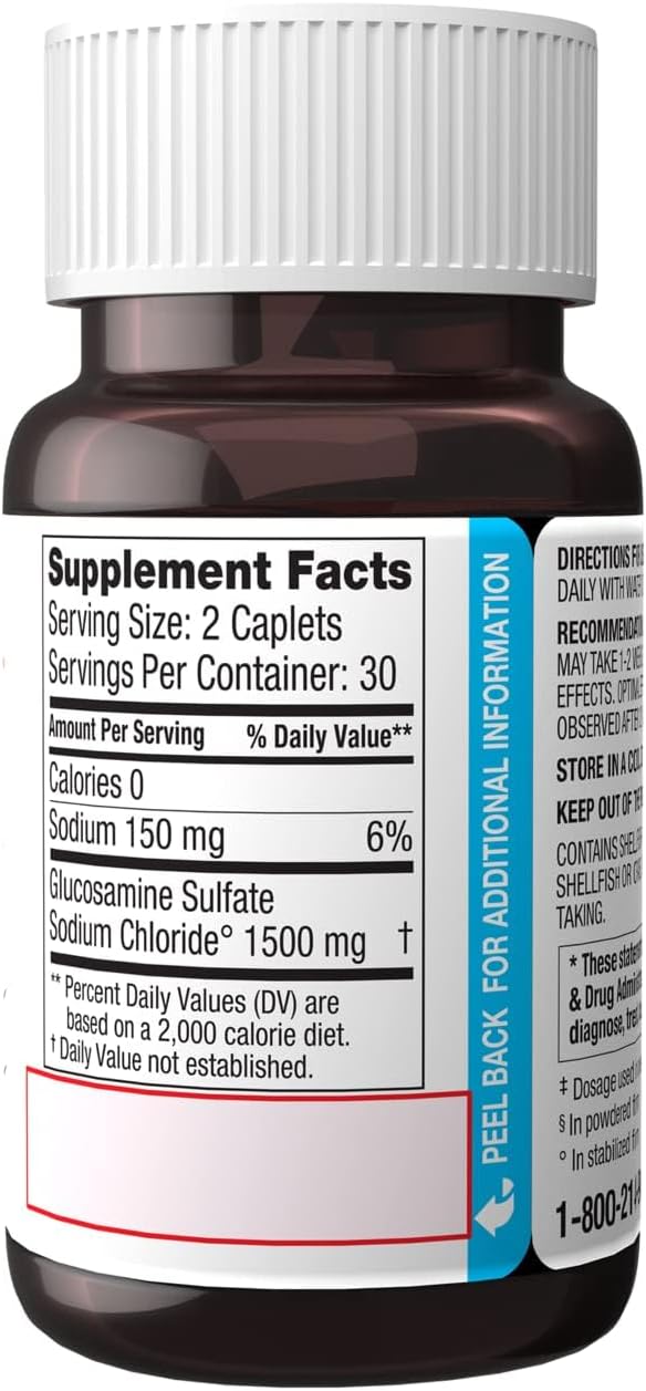1500 Mg Glucosamine Sulfate Joint Supplement Pills for Knee Comfort & Health Support - 60 Count