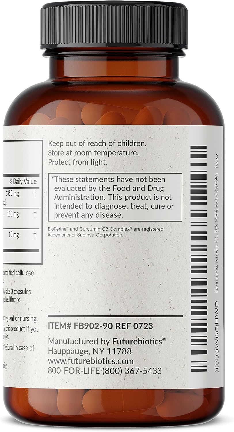 1500 MG Turmeric & Curcumin Capsules with BioPerine for Joint & Digestion Support - Non-GMO Antioxidant Supplement - 90 Vegetarian Capsules