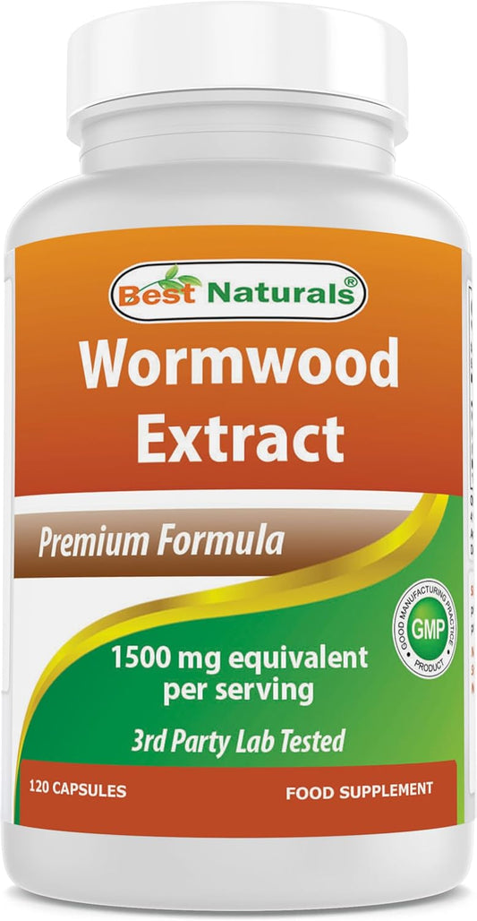 1500 mg Wormwood Extract Capsules - Gluten Free & Non-GMO - 120 Servings