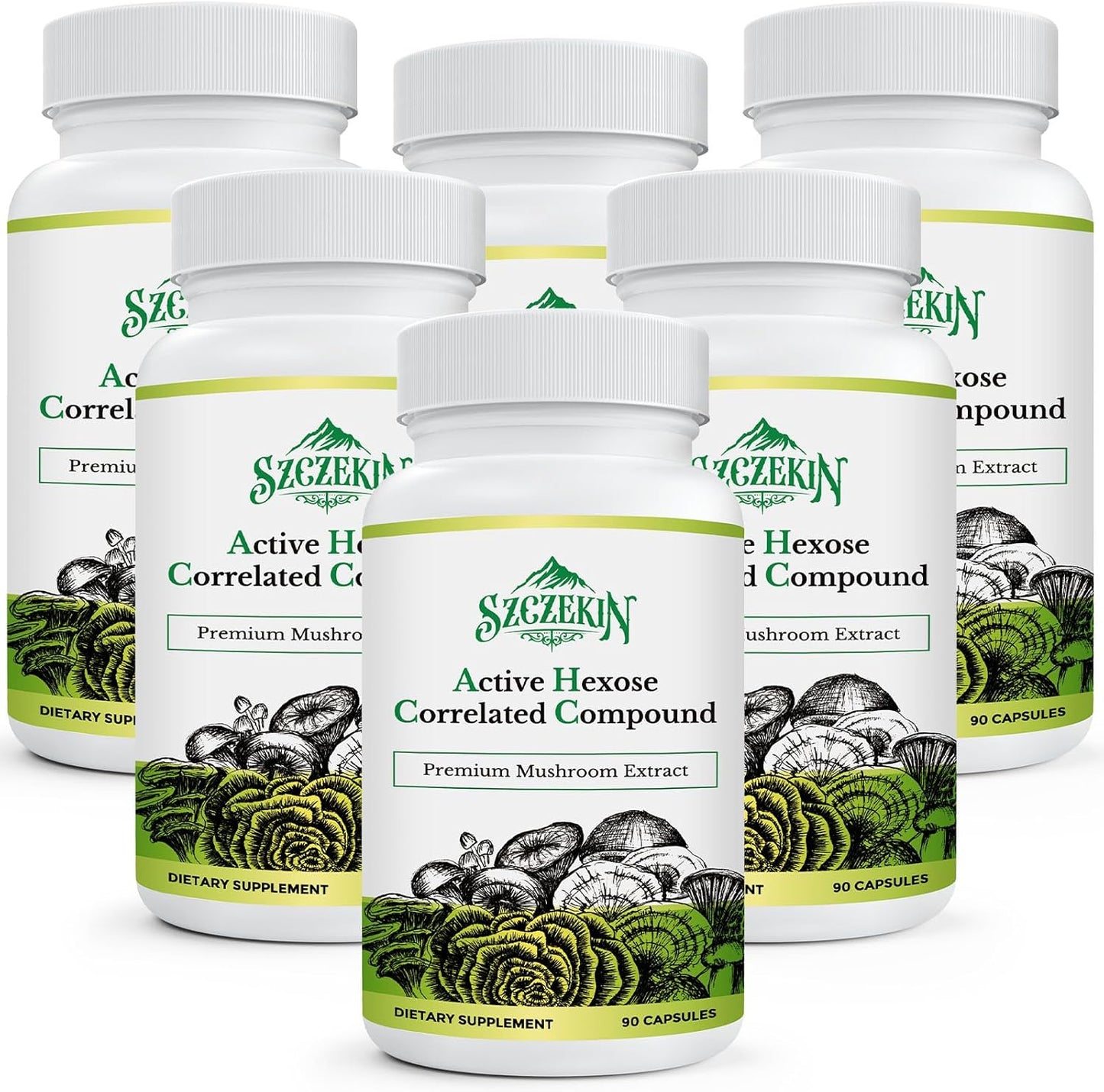 1500mg AHCC 8 Mushroom Extract Supplement for Immune Support & Liver Function - 540 Veg Capsules