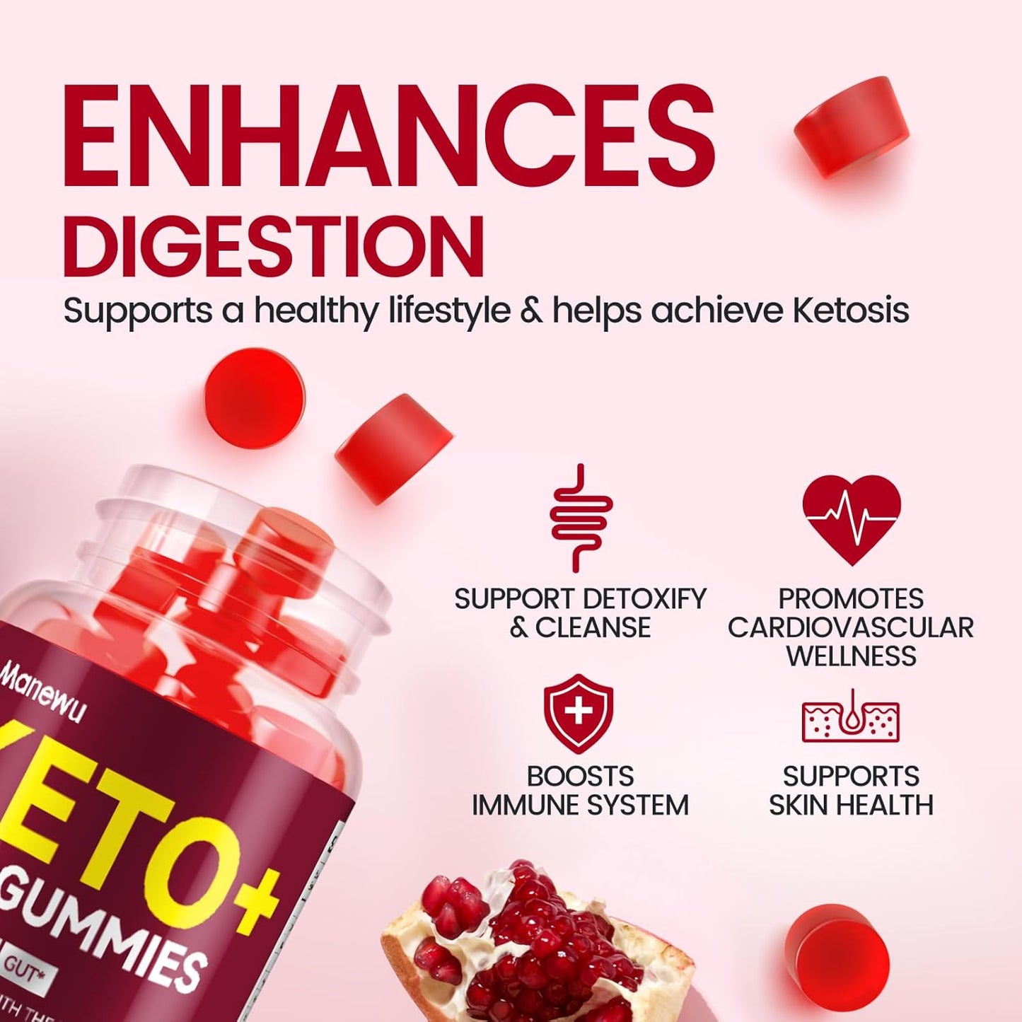 1500mg Apple Cider Vinegar Gummies for Metabolism & Energy Boost - Organic, Vegan, Gluten-Free Keto Supplement - Made in USA - 3 Pack