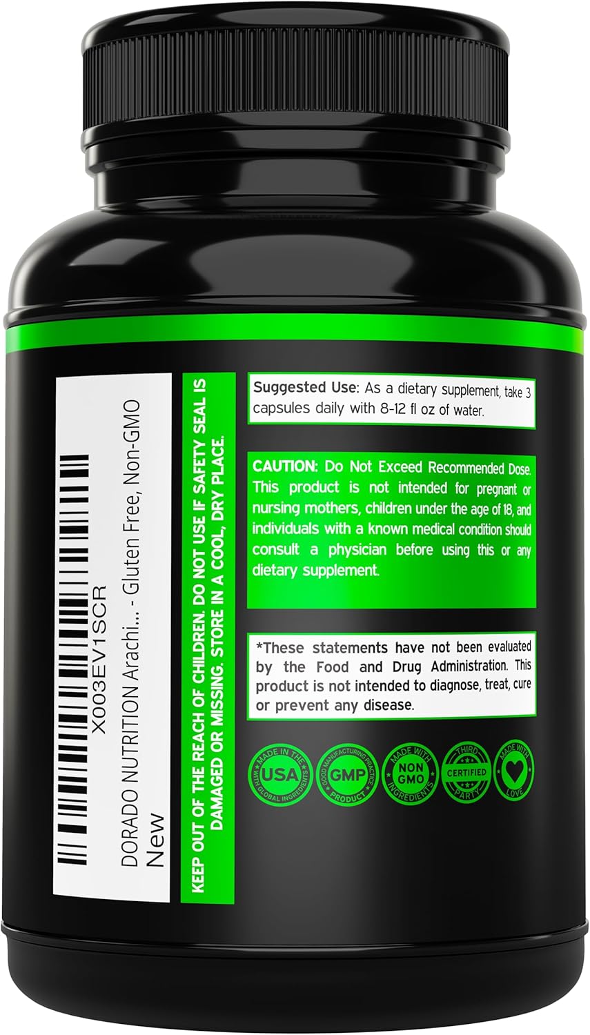 1500mg Arachidonic Acid Supplement for Muscle Mass & Recovery - Non-GMO, Gluten Free - 150 Capsules, 3rd Party Tested